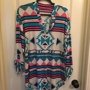 Plus size Aztec gabby top